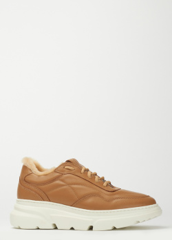Кросівки з хутром Stokton коричневого кольору, фото